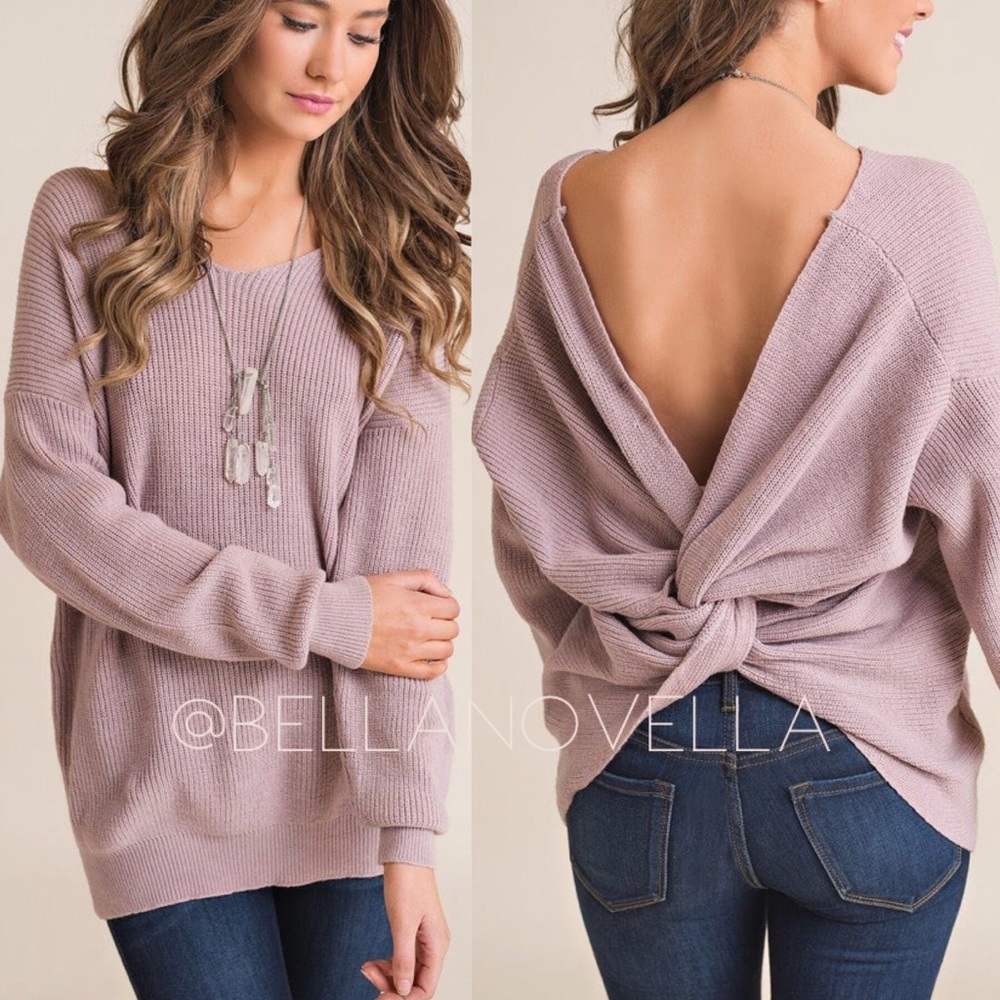 🔴 Lilac Reversible Twist Back Sweater NWT Size XS/0/2 - Picture 3 of 9
